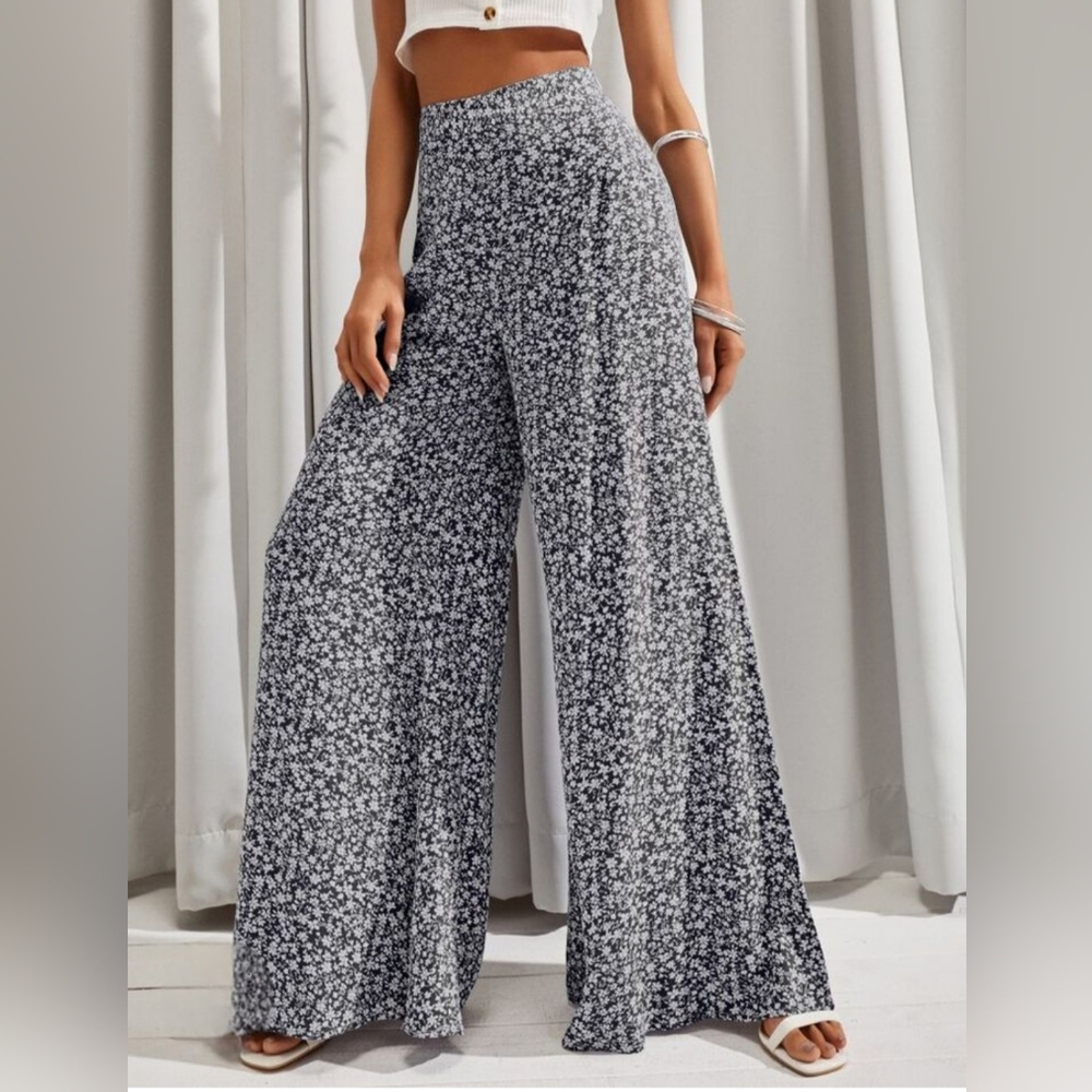 nwot High Waist Wide Leg Ditzy Flower 90s Y2k Pants Large